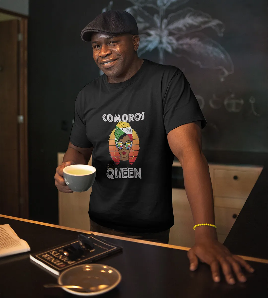 1sttheworld T-Shirt - Comorian Queen African T-Shirt Black A35