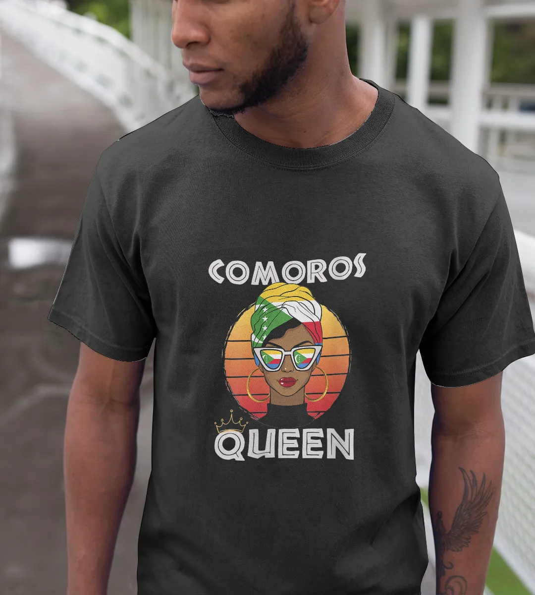 1sttheworld T-Shirt - Comorian Queen African T-Shirt Black A35