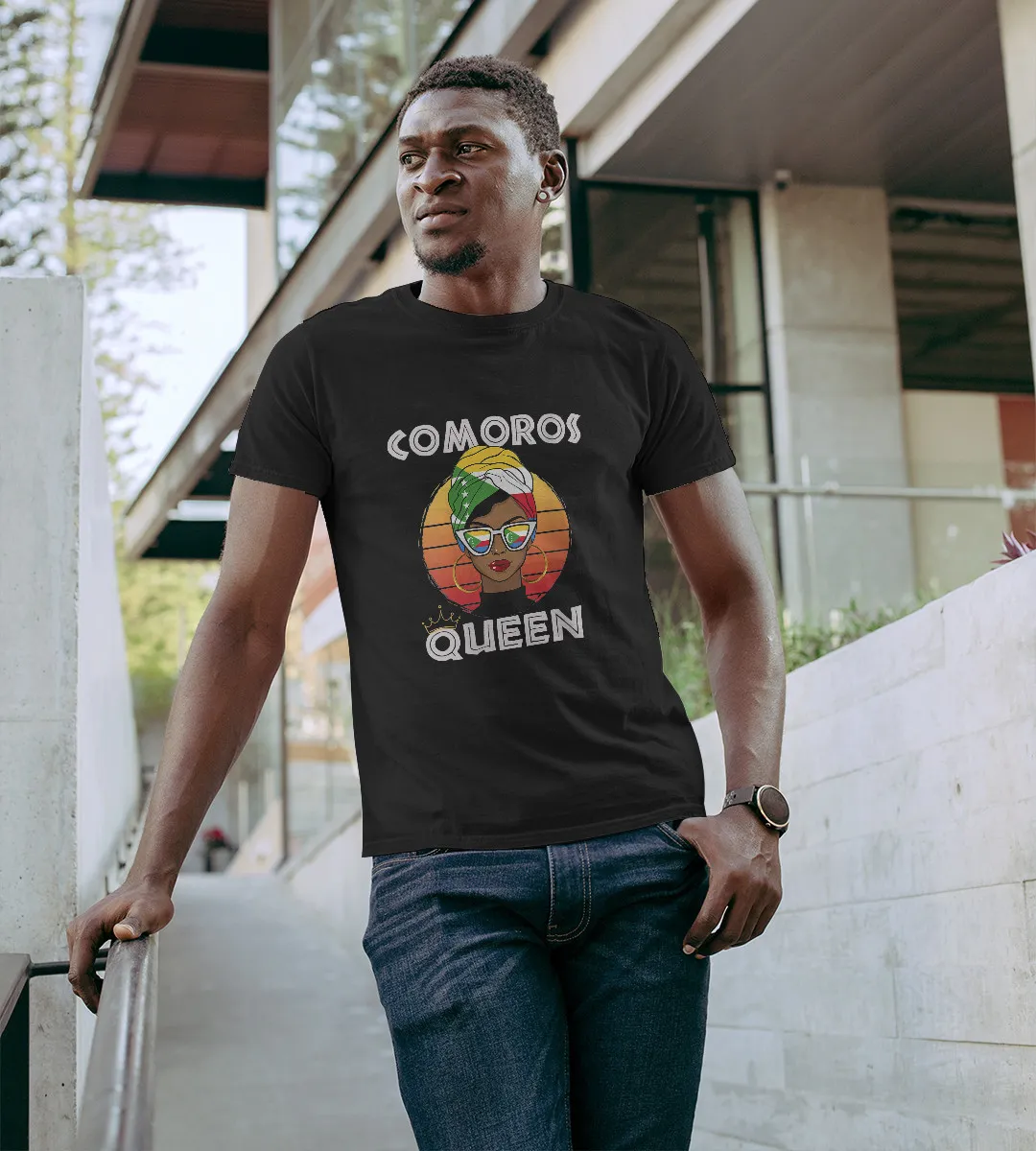 1sttheworld T-Shirt - Comorian Queen African T-Shirt Black A35