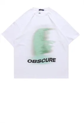 Abstract print grunge t-shirt Gothic tee obscure top white