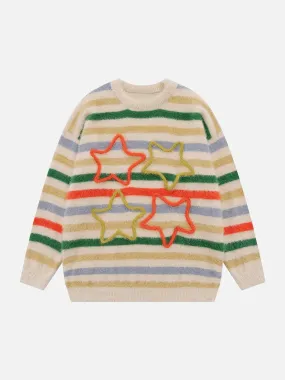 AlanBalen® - Color Striped Star Sweater