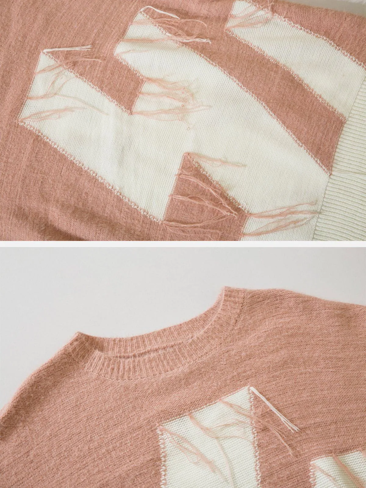 AlanBalen® - Colorblock Fringe Sweater