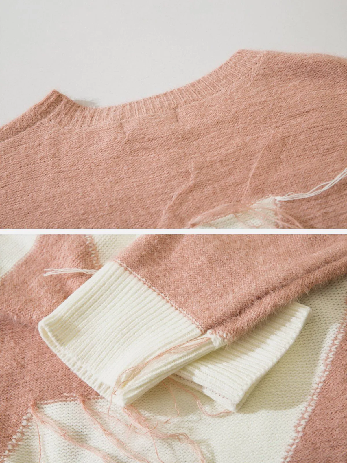 AlanBalen® - Colorblock Fringe Sweater