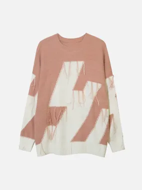 AlanBalen® - Colorblock Fringe Sweater