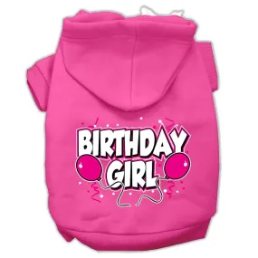 Birthday Girl Screen Print Pet Hoodies Bright Pink Size XS (8)