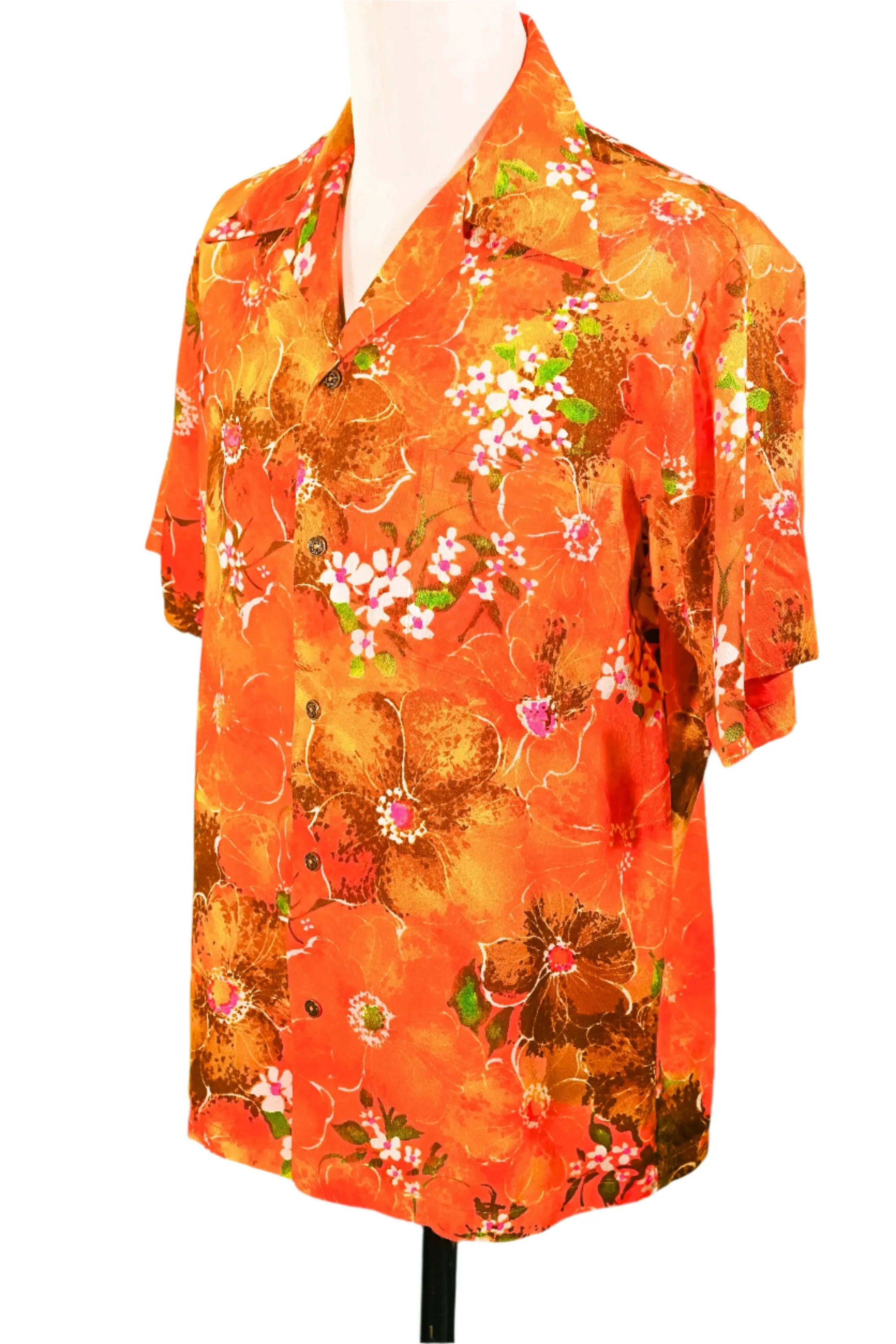Diamond Head Sportswear Vintage Hawaiian Shirt, Neon Psychedelic Aloha Shirt