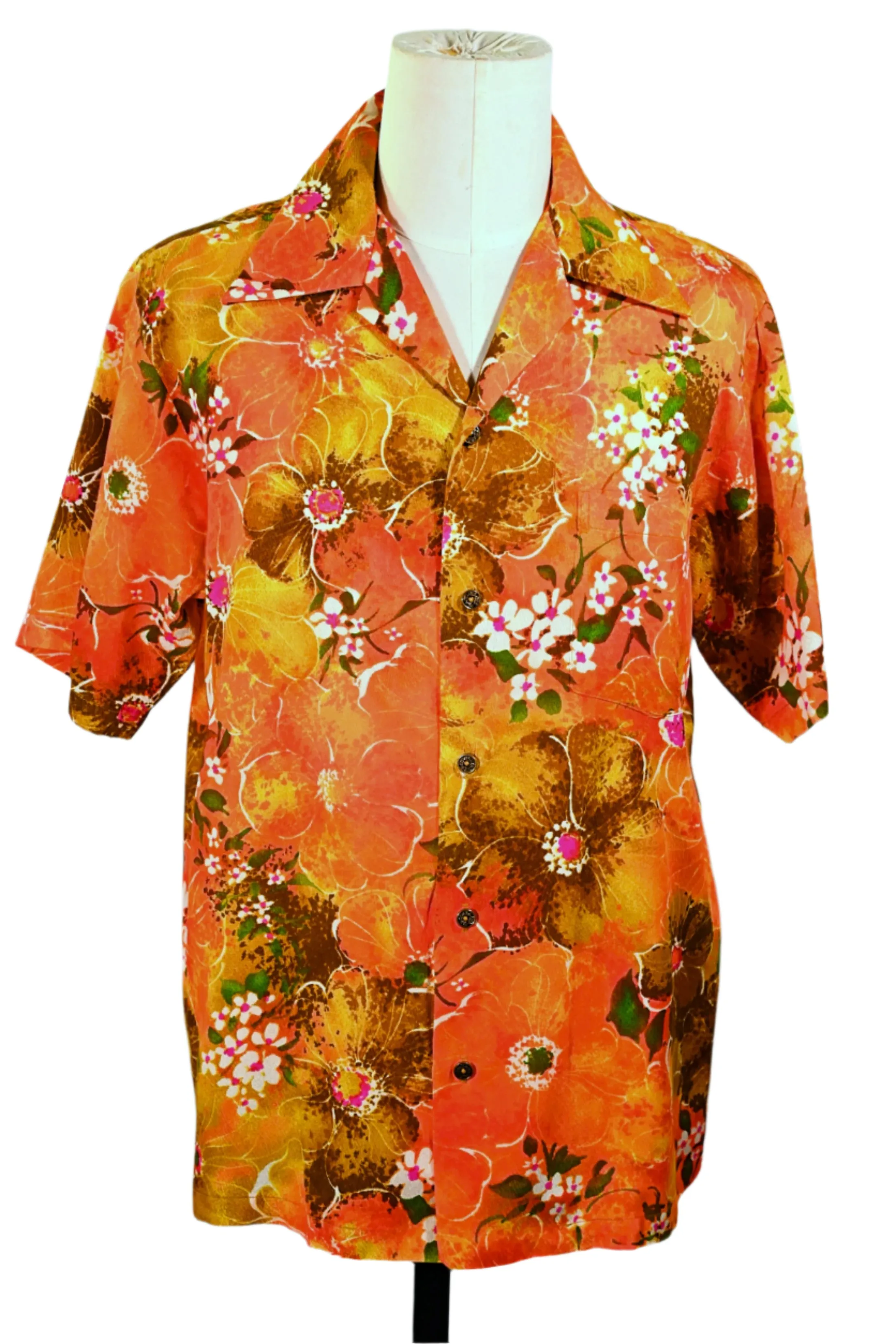 Diamond Head Sportswear Vintage Hawaiian Shirt, Neon Psychedelic Aloha Shirt