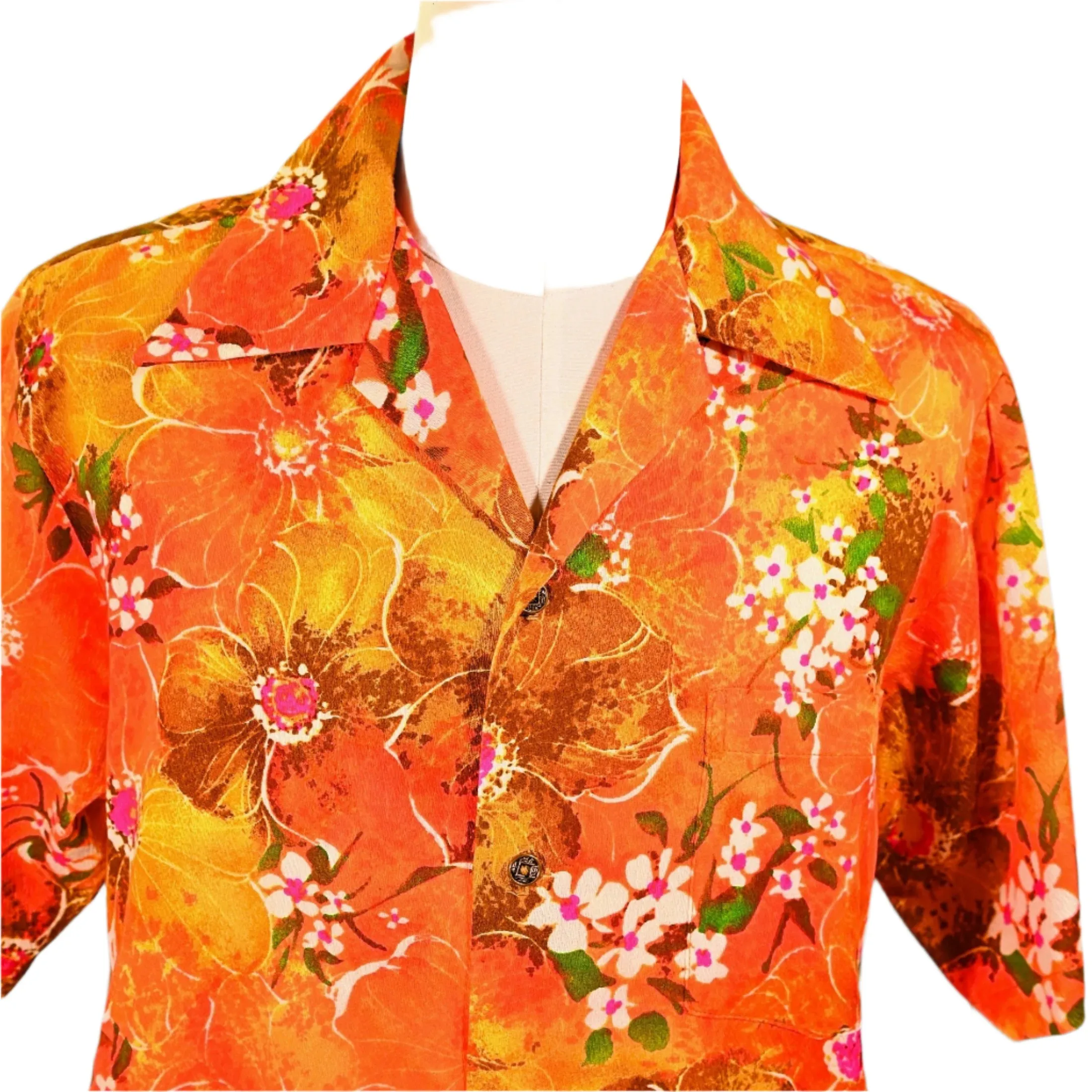 Diamond Head Sportswear Vintage Hawaiian Shirt, Neon Psychedelic Aloha Shirt
