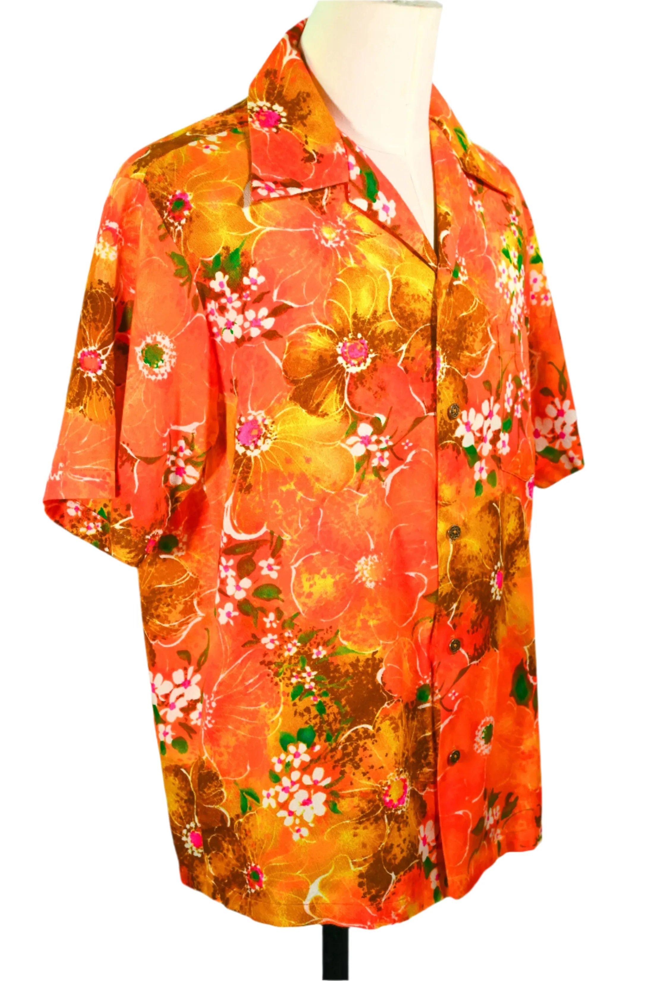 Diamond Head Sportswear Vintage Hawaiian Shirt, Neon Psychedelic Aloha Shirt