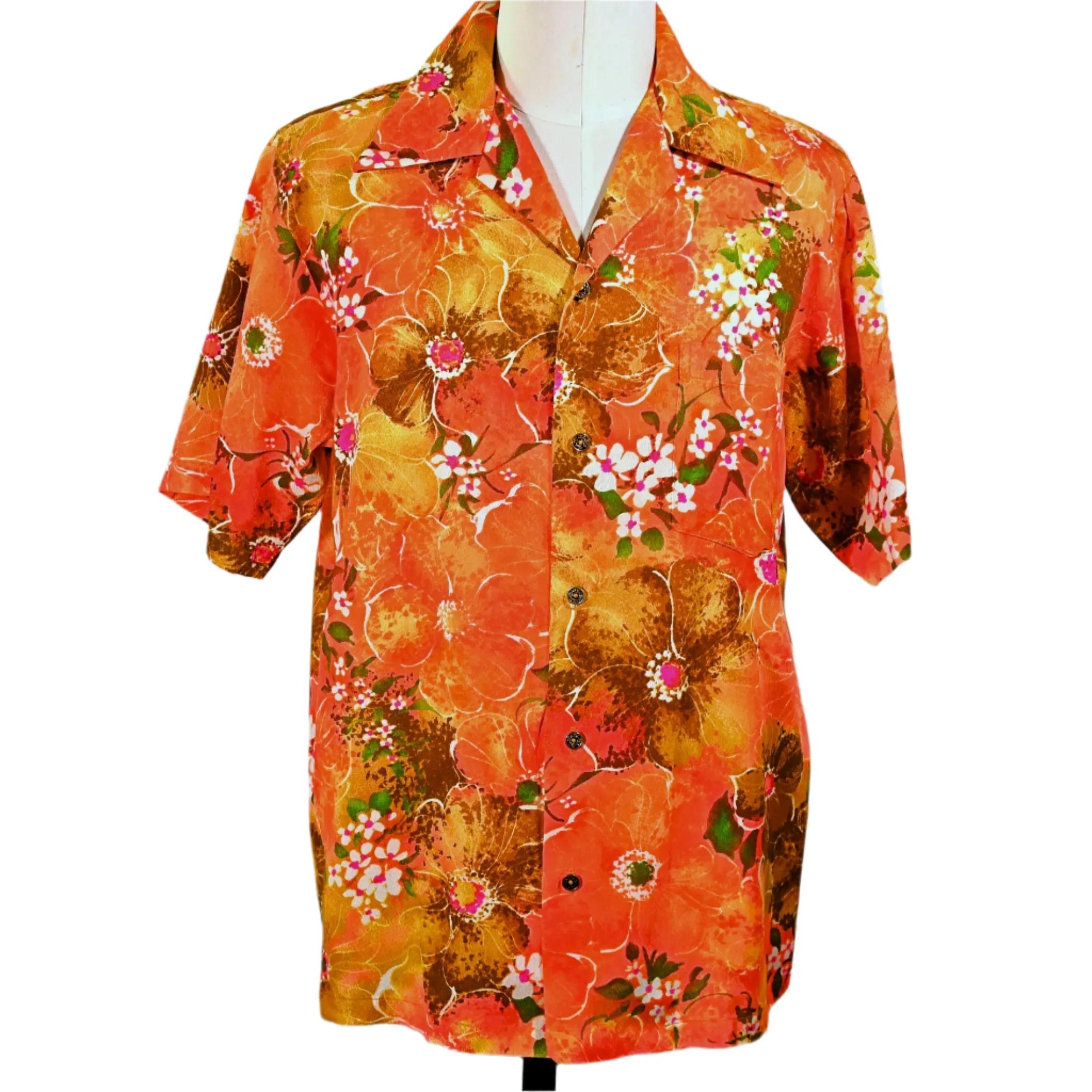 Diamond Head Sportswear Vintage Hawaiian Shirt, Neon Psychedelic Aloha Shirt