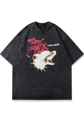 Dog t-shirt grunge rottweiler tee retro punk top in black