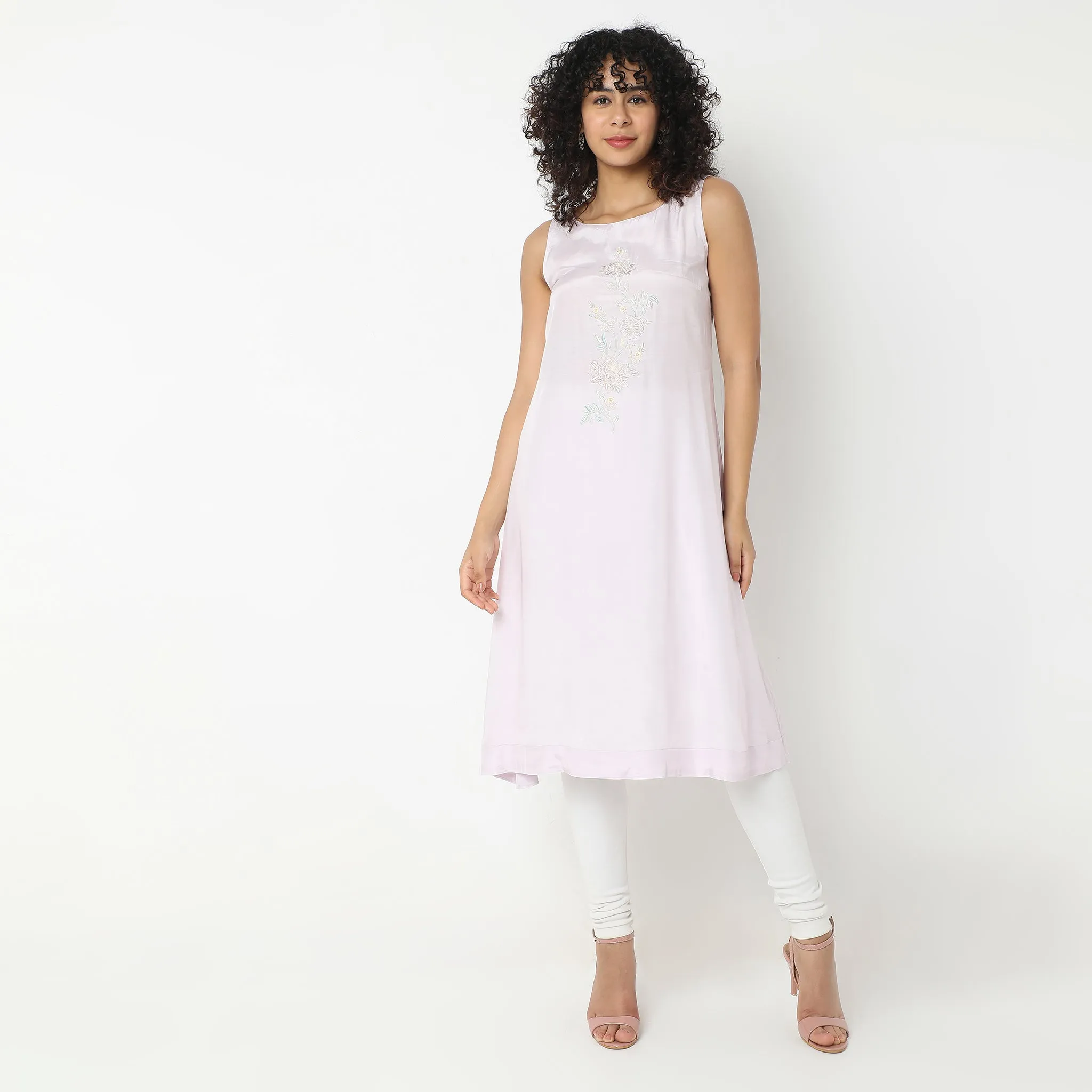 Flare Fit Embroidered Kurta Jacket