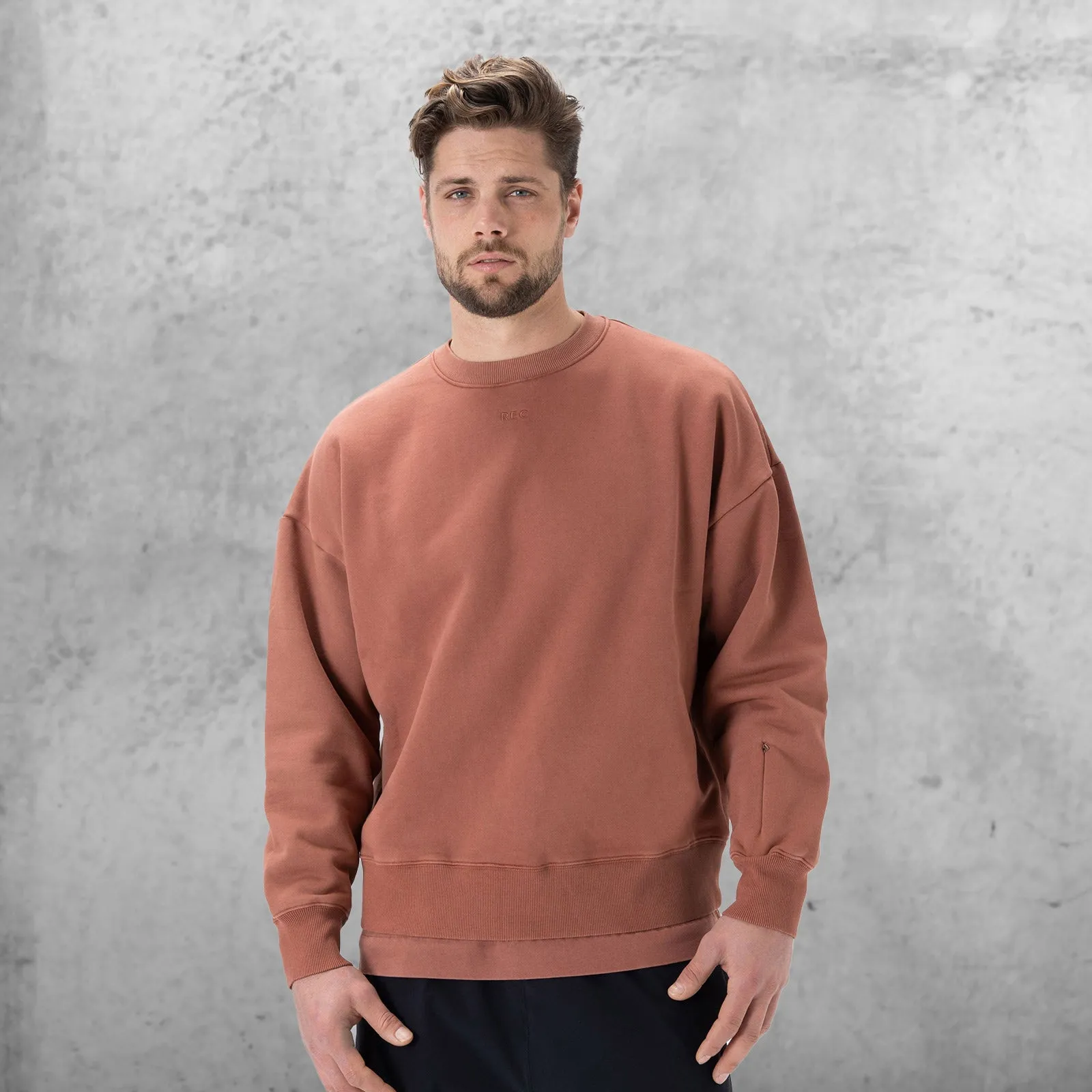 REC GEN - Men's Rest Fleece Crew GD - Terracotta