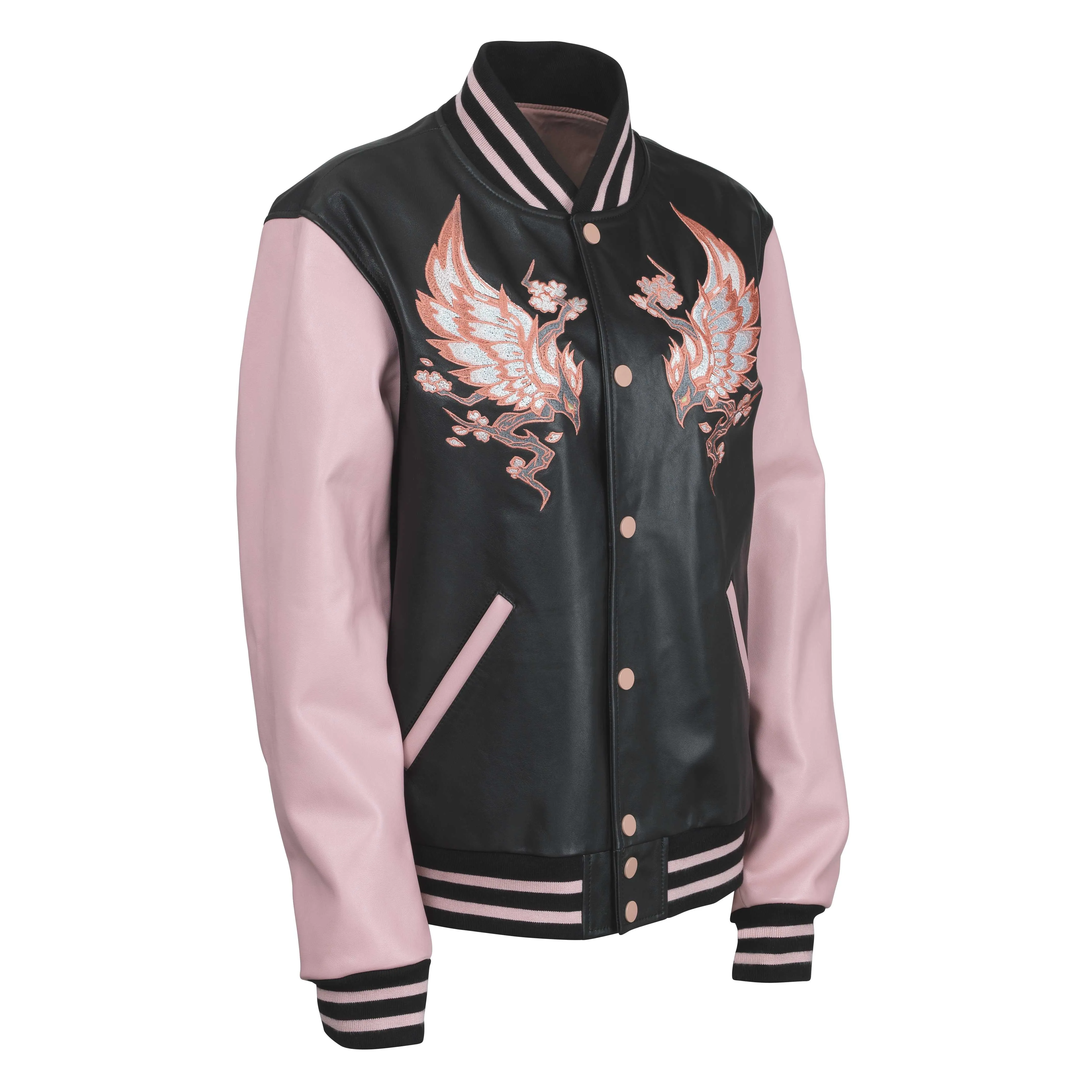 Sakura Rose Authentic Leather Letterman